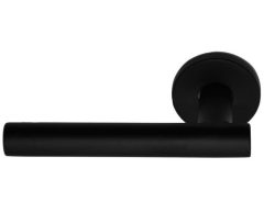 Enkele deurklink links BASIC LBVII-19 op ronde rozet mat zwart