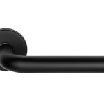 Enkele deurklink rechts BASIC LBIII-19 op ronde rozet mat zwart