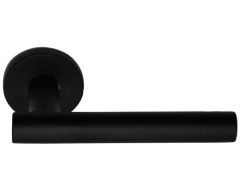 Enkele deurklink rechts BASIC LBVII-19 op ronde rozet mat zwart