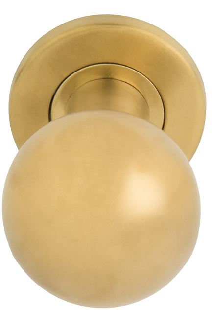 Voordeurknop BASIC LB501V Vast op Rozet PVD mat Goud