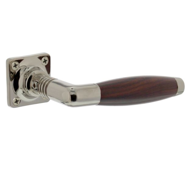 Deurklink Ton nikkel/palissander inclusief rozetten