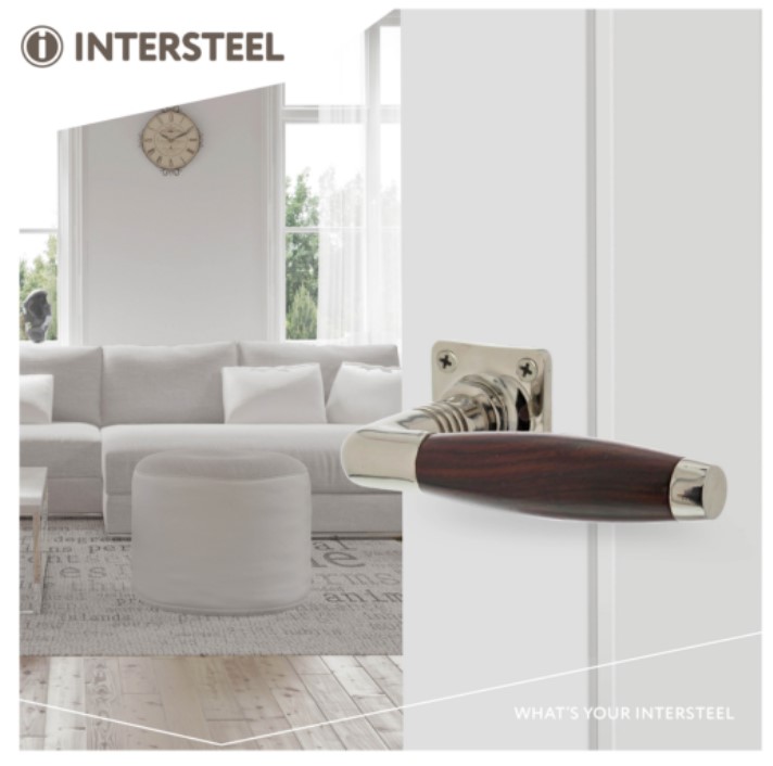 Deurklink Ton nikkel/palissander inclusief rozetten - Afbeelding 3