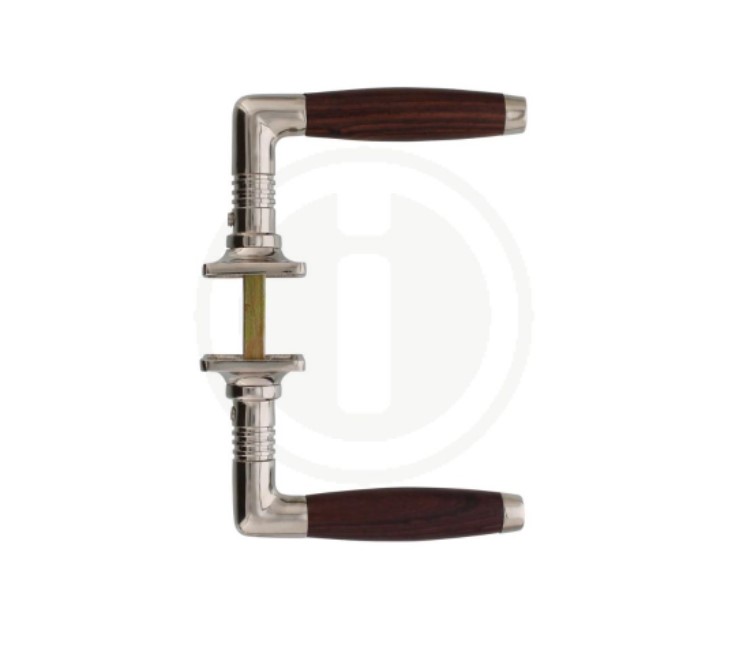 Deurklink Ton nikkel/palissander inclusief rozetten - Afbeelding 4