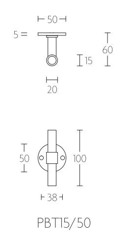 Deurklink PIET BOON PBT15/50 brons - Afbeelding 2