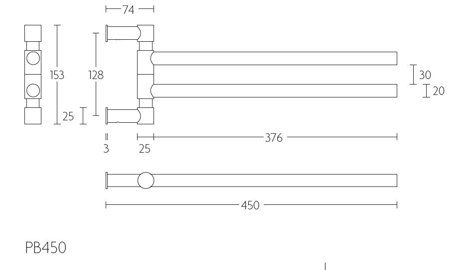 Handdoekstang PIET BOON PB450 mat zwart - Afbeelding 2