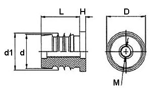 Inslagdop Kunststof rond M10 25 mm - Afbeelding 2