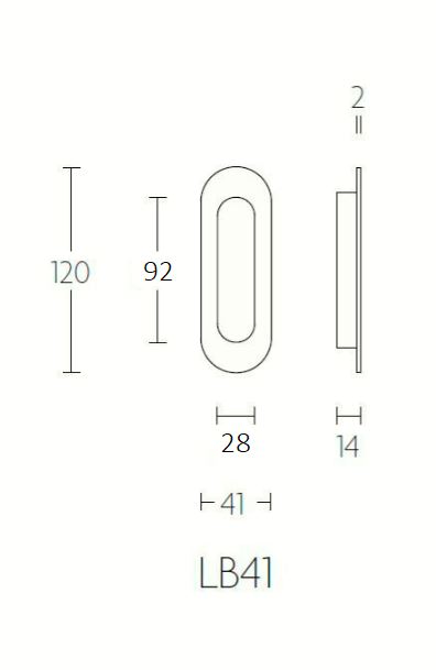 Schuifdeurkom BASIC LB41 PVD gepolijst Koper - Afbeelding 2