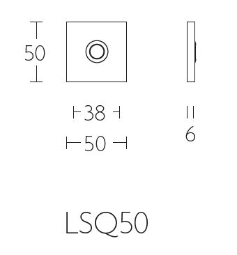 Beldrukker SQUARE LSQ50 mat zwart 50 mm - Afbeelding 2