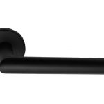 Deurklink BASIC LBII-19 op ronde rozet mat zwart