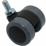 Zwenkwiel voor stoelen met grijs zacht loopvlak M8