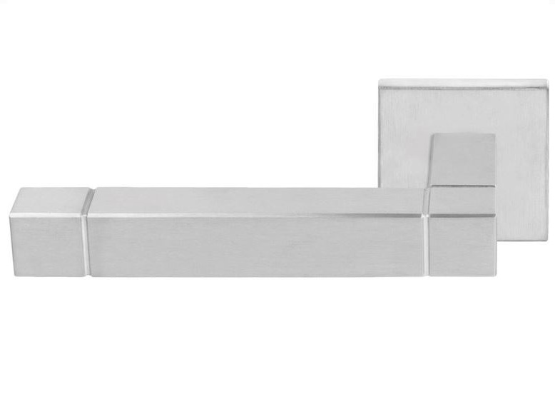 Enkele deurklink links SQUARE JB100 ongeveerd op rozet mat rvs