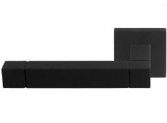 Enkele deurklink links SQUARE JB100 ongeveerd op rozet mat zwart