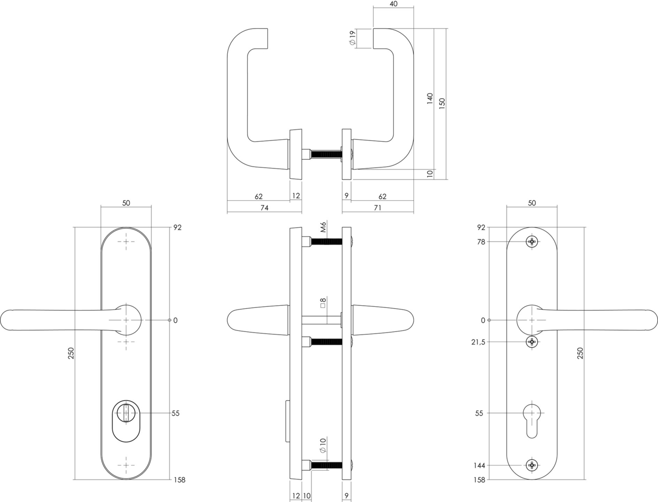 Intersteel Veiligheidsbeslag PC55 met kerntrek beveiliging kruk/kruk SKG3 Aluminium F1 - Afbeelding 2