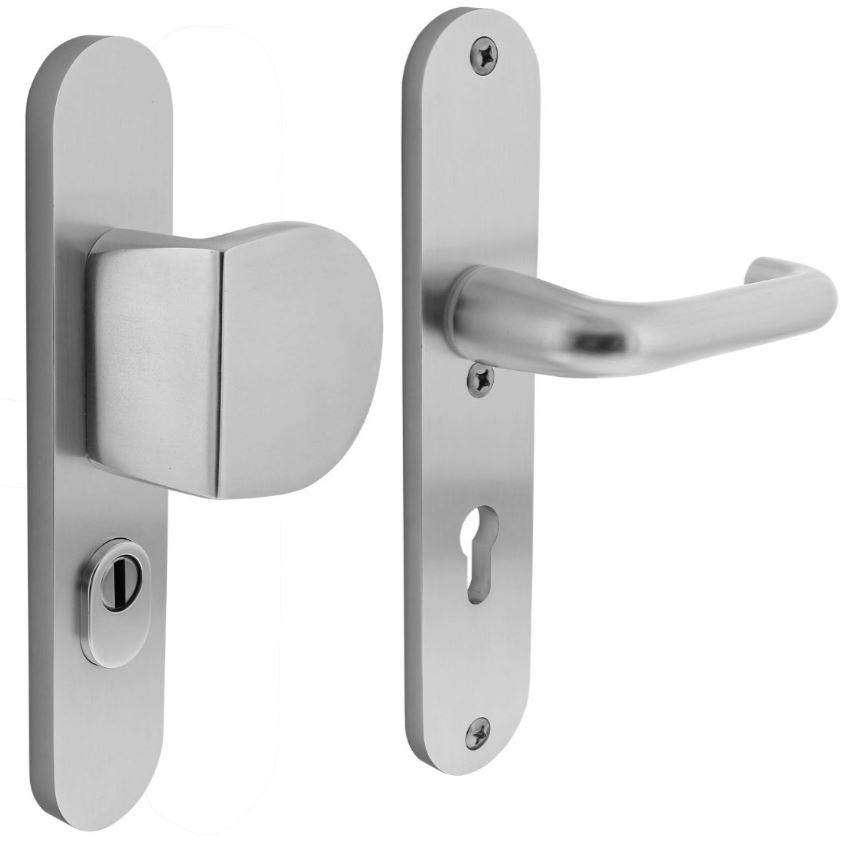 Intersteel Veiligheidsbeslag PC72 met kerntrek beveiliging greep/kruk SKG3 Aluminium F1