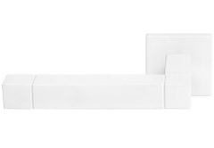 Enkele deurklink links SQUARE JB100 ongeveerd op rozet mat Wit