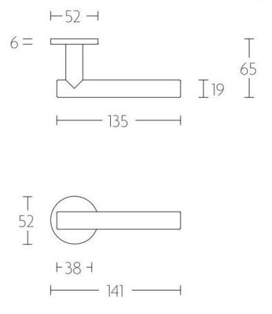Deurklink BASIC LBVII-19 op ronde rozet mat zwart - Afbeelding 2
