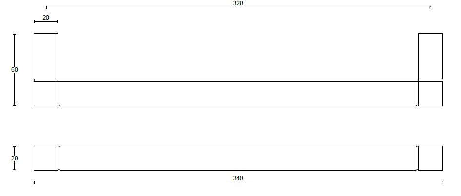 Meubelgreep SQUARE JB20/320 mat zwart 320 mm - Afbeelding 2