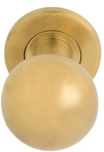 Voordeurknop BASIC LB501D Draaibaar op Rozet PVD mat Goud