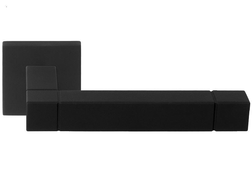 Deurklink SQUARE JB100G geveerd op rozet mat zwart
