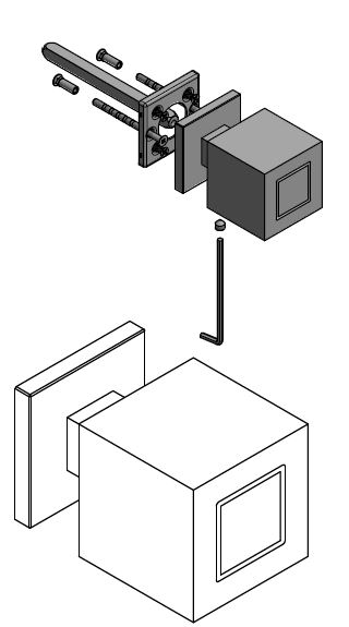 Knopkruk SQUARE JB200PD ongeveerd op rozet mat Wit - Afbeelding 3