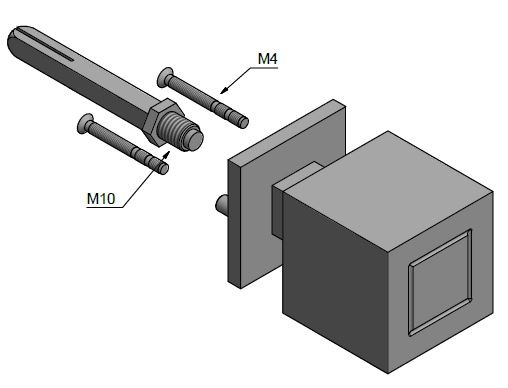 Voordeurknop SQUARE JB200V Vast op Rozet mat zwart - Afbeelding 2