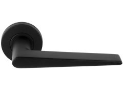 Deurklink BASIC LBXXI op ronde rozet mat zwart