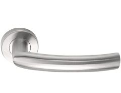 Deurklink BASICS LBXIV op ronde rozet mat rvs