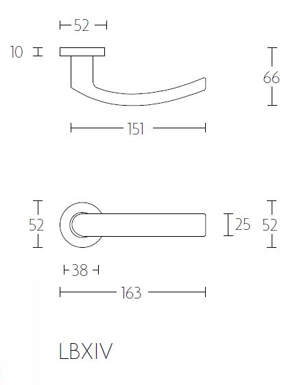 Deurklink BASICS LBXIV op ronde rozet mat rvs - Afbeelding 2