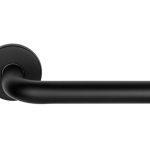 Deurklink Tim op ronde rozet mat zwart