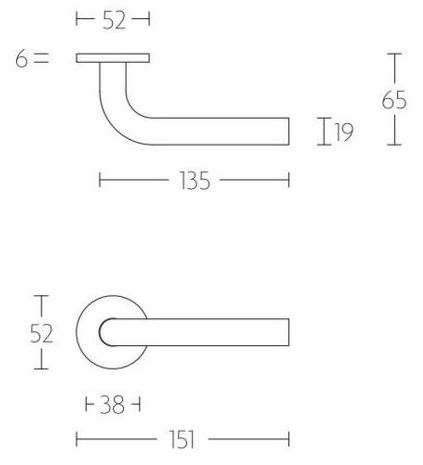 Deurklink Tim op ronde rozet mat zwart - Afbeelding 2