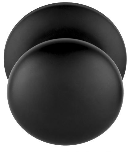 Voordeurknop Vast Rond 80 mm Met Rozet mat zwart