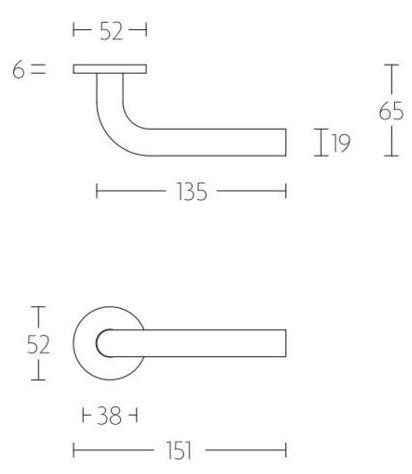 Deurklink Martijn op ronde rozet rvs - Afbeelding 2