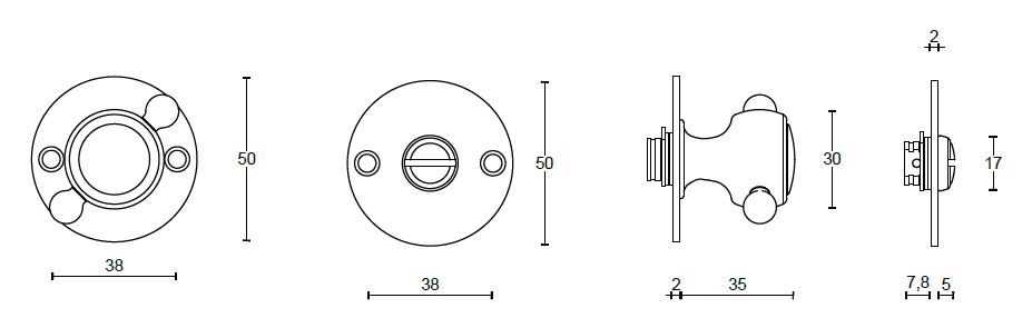 Toiletgarnituur BOSCO LZWC50B mat rvs - Afbeelding 2