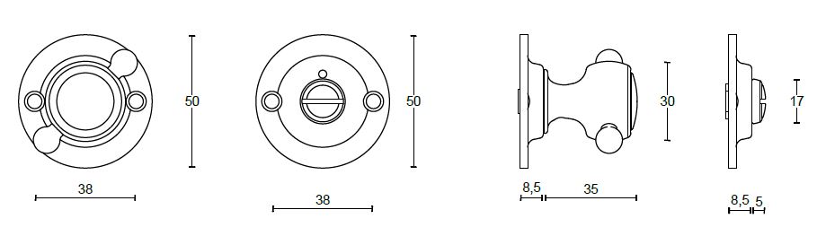 Toiletgarnituur BOSCO LZWC50 mat rvs - Afbeelding 2