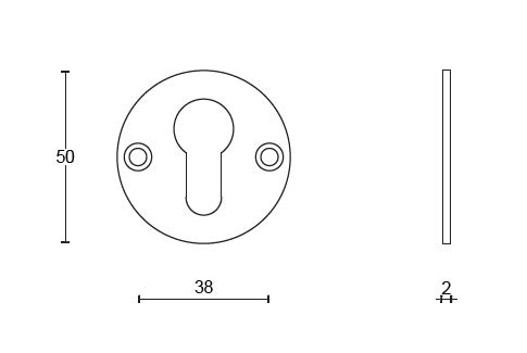 Cilinderplaatje BOSCO LZBY50 mat rvs - Afbeelding 2