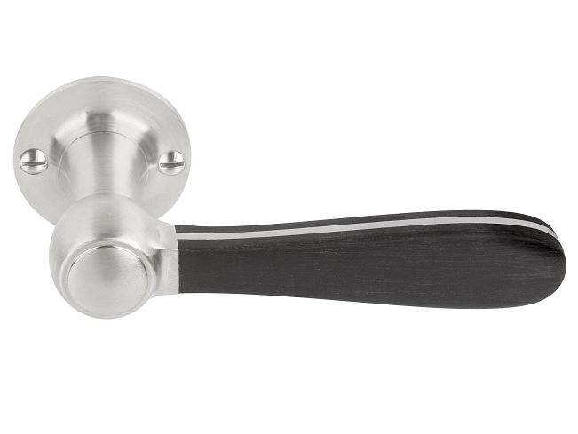 Deurklink BOSCO LZ100 op rozet mat rvs/zwart