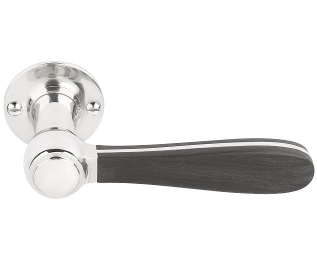 Deurklink BOSCO LZ100 op rozet gepolijst rvs/zwart