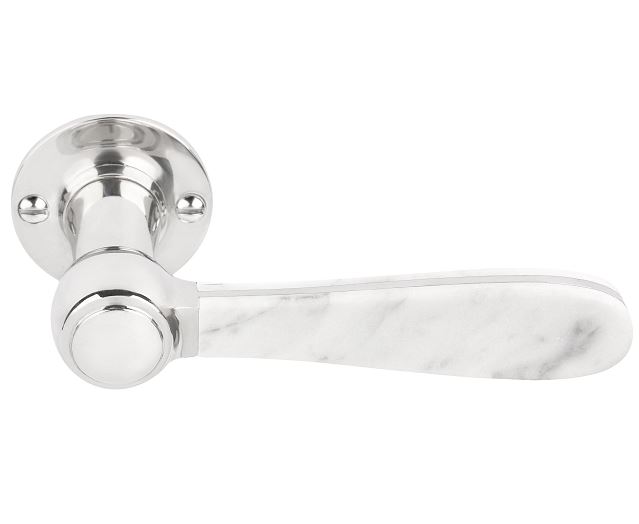 Deurklink BOSCO LZ100 op rozet gepolijst rvs/marmer