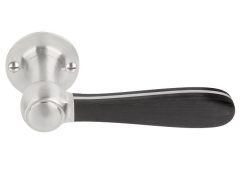 Enkele deurklink rechts BOSCO LZ100 op rozet mat rvs/zwart