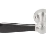 Enkele deurklink links BOSCO LZ100 op rozet mat rvs/zwart