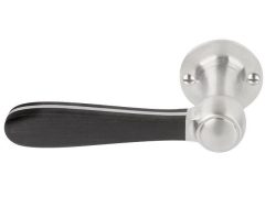 Enkele deurklink links BOSCO LZ100 op rozet mat rvs/zwart