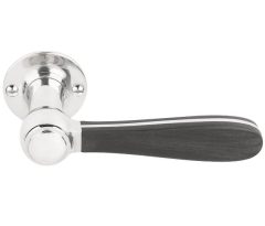 Enkele deurklink rechts BOSCO LZ100 op rozet gepolijst rvs/zwart