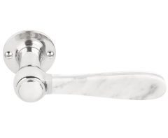 Enkele deurklink rechts BOSCO LZ100 op rozet gepolijst rvs/marmer