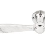 Enkele deurklink links BOSCO LZ100 op rozet gepolijst rvs/marmer