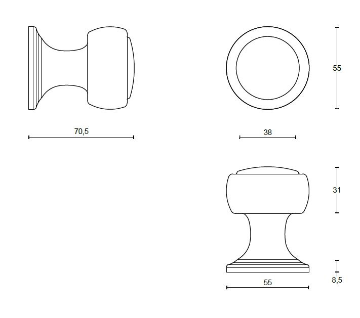 Voordeurknop BOSCO LZ200V Vast op Rozet gepolijst rvs - Afbeelding 2