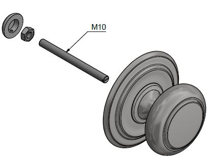 Voordeurknop BOSCO LZ201V Vast op Rozet rvs - Afbeelding 3