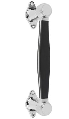 Deurgreep BOSCO LZ185 gepolijst rvs/mat zwart