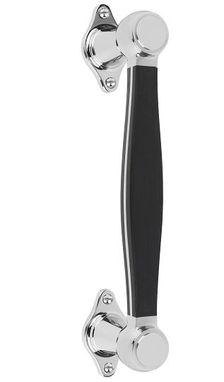 Deurgreep BOSCO LZ185 gepolijst rvs/mat zwart