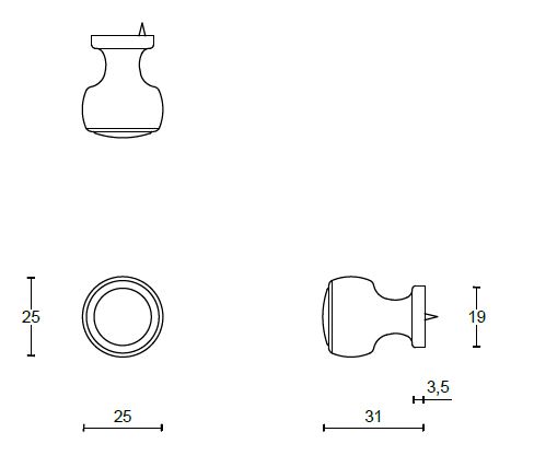 Meubelknop BOSCO LZ35M mat rvs - Afbeelding 2