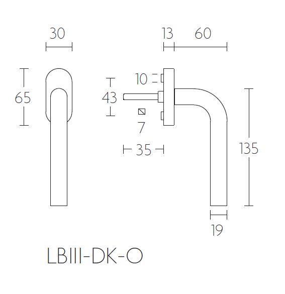 Draaikiepgarnituur BASIC LBIII-19DK-O mat zwart - Afbeelding 2